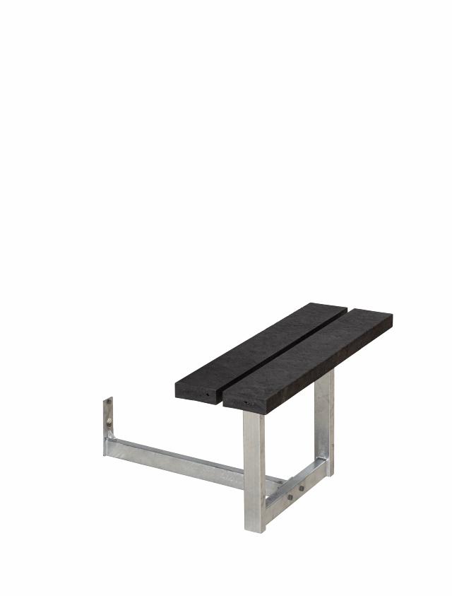 Påbygning til Basic bord/bænkesæt - 77 cm - RePlast - Sort