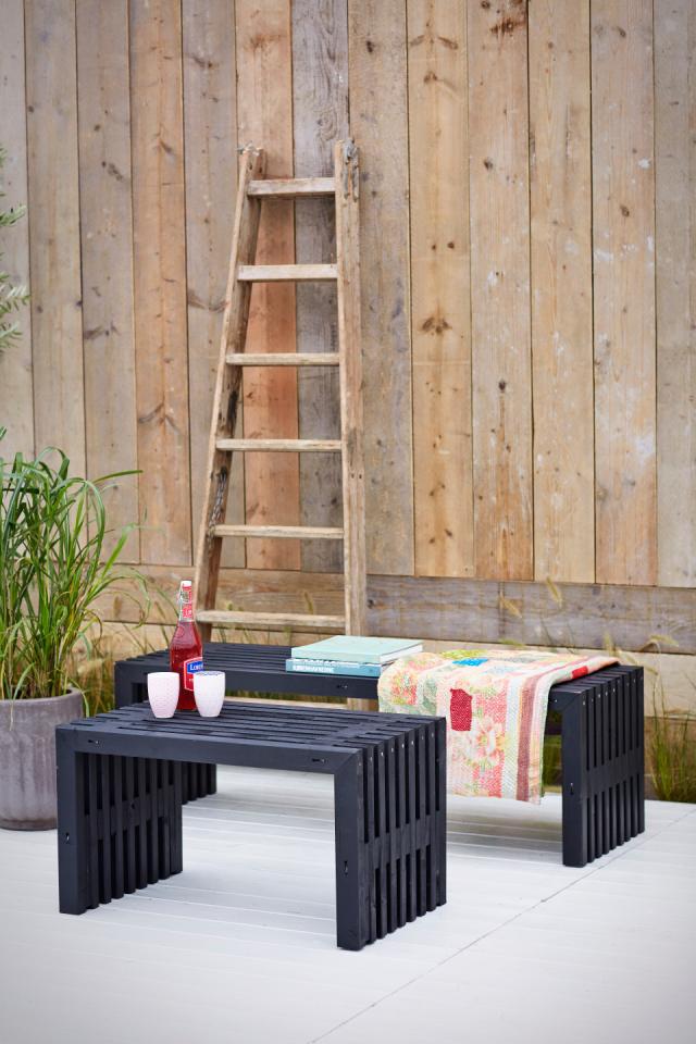 Rustik Trallebænk Design - 138×49 cm - Sort