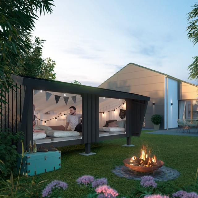 Shelter og bålsted