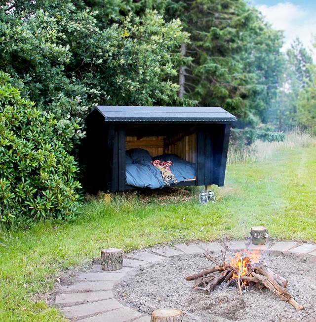 Shelter og bålsted