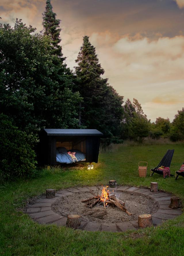 Shelter og bålsted