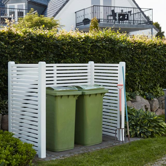 Renovationsskjul Tokyo - hvid - m/træstolper til nedgravning