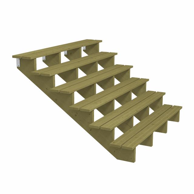 Terrassentreppe 6-Stufen - 34,2° - 180 cm