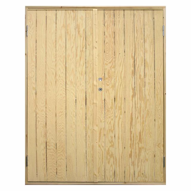 Dobbelt udhusdør plywood inkl. karm - HU - 151,2×197,8 cm