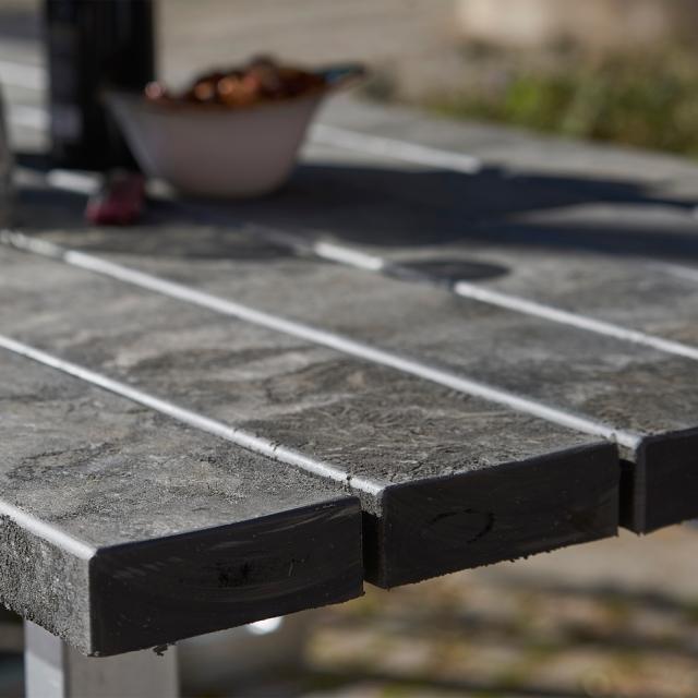 Wega Bord/Bænkesæt m/2 ryglæn - 177 cm - ReTex - Sort