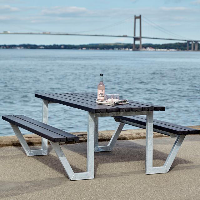 Wega bord/bænkesæt - 177 cm - Sort