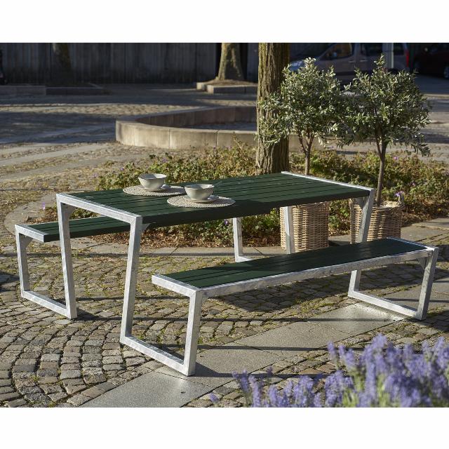 Zigma bord/bänkset - 176 cm - Grön