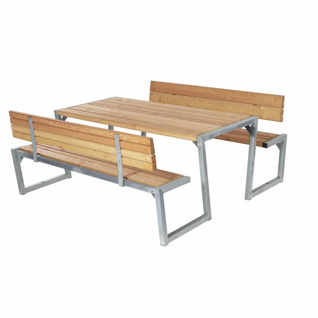 Zigma bord/bänkset m/2 ryggstöd - 176 cm - ThermoWood