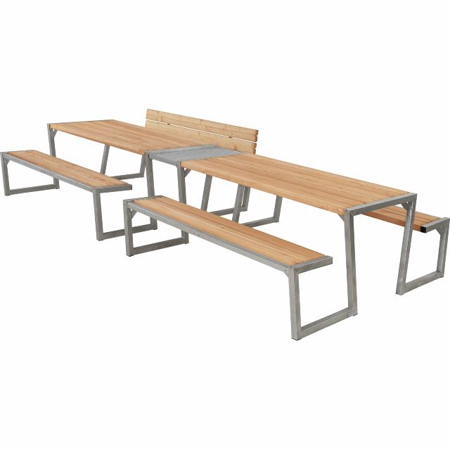 Zigma bord/bänkeset m/1 ryggstöd - 392 cm - ThermoWood®