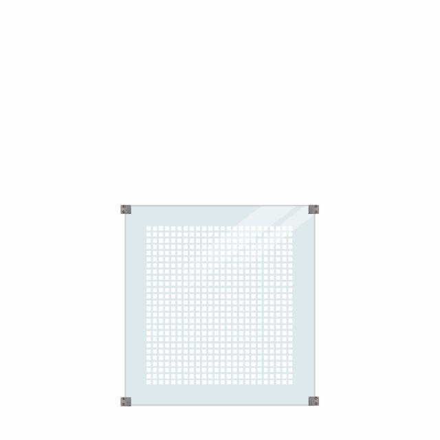 Hærdet Glashegn - m/frostede felter - 90×91 cm