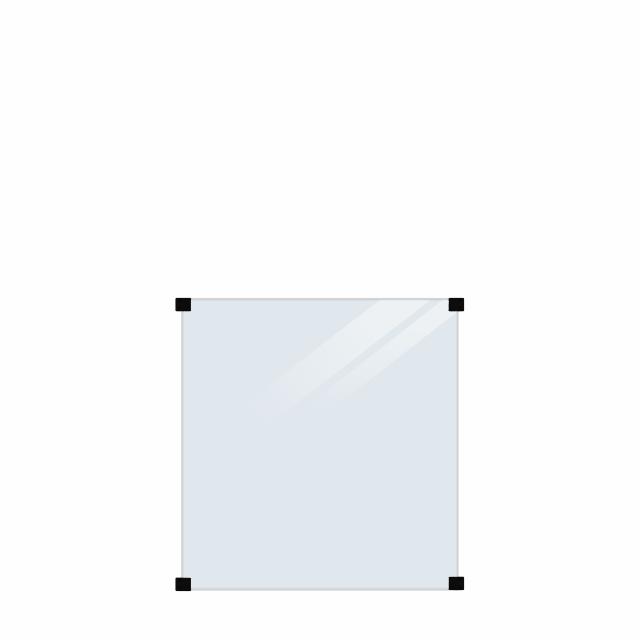 Laminiertes Glaszaun - klares Glas - 90×91 cm