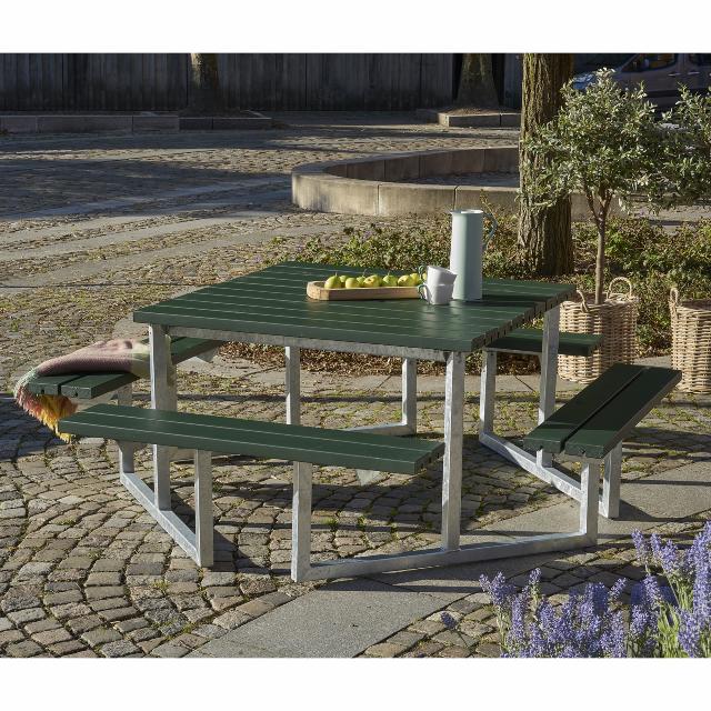 Twist bord/bänkset - 204 cm - Grön