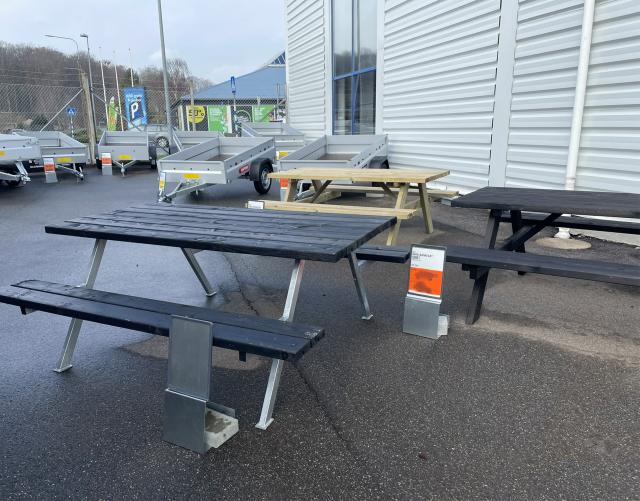 Alpha Bord/Bænksæt med stålstel - Bord/Bænksæt med opklappelige sæder 