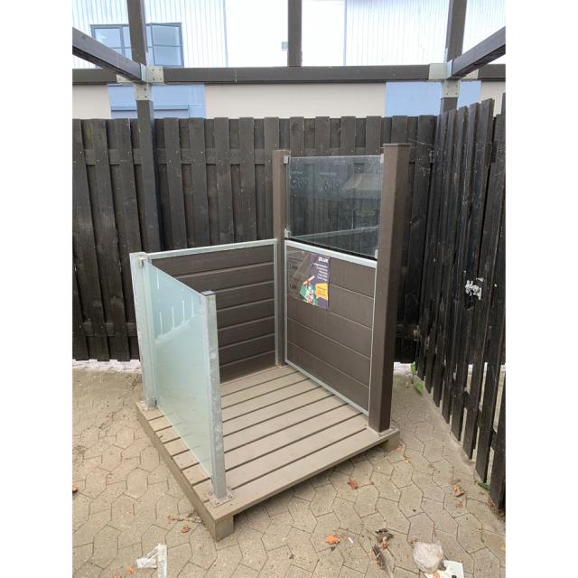 Glashegn Frosted - Artura Komposithegn - Futura Komposithegn m/klart glas - Kompositstolper - Stålstolper