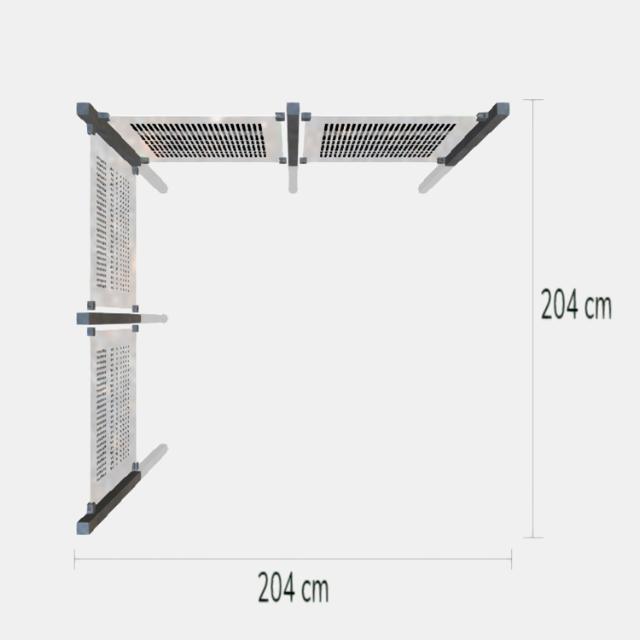 Futura hegn med glas - vinkelkonstruktion