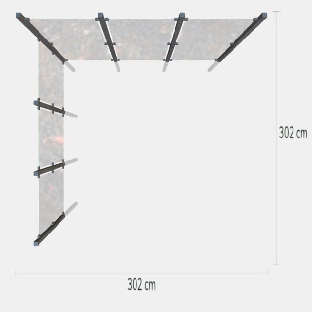Futura hegn med glas -vinkelkonstruktion