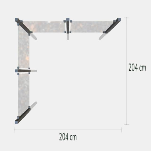 Futura hegn med glas -vinkelkonstruktion