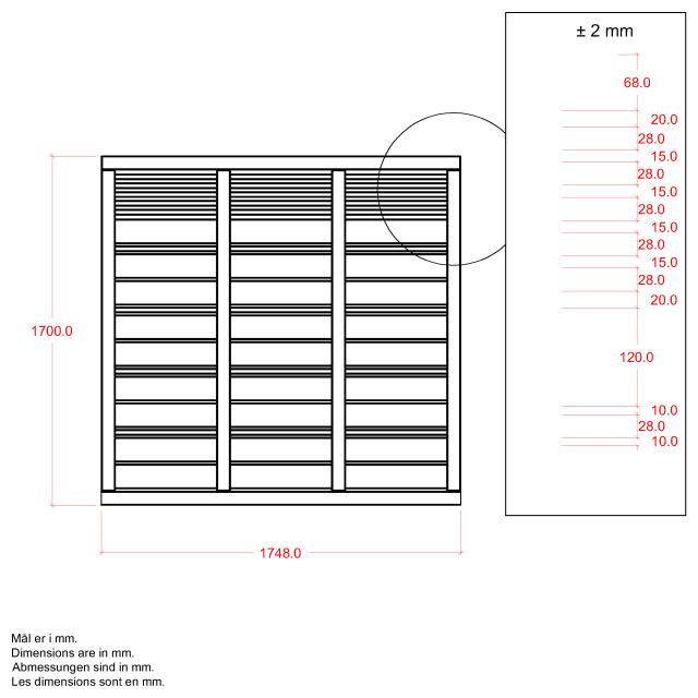 Silence hegn - 176×170 cm - sort