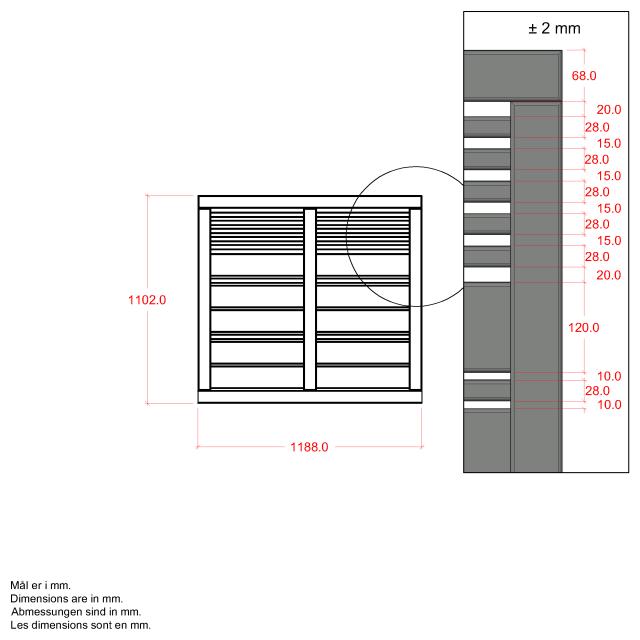 Silence hegn - 120×110 cm - grå