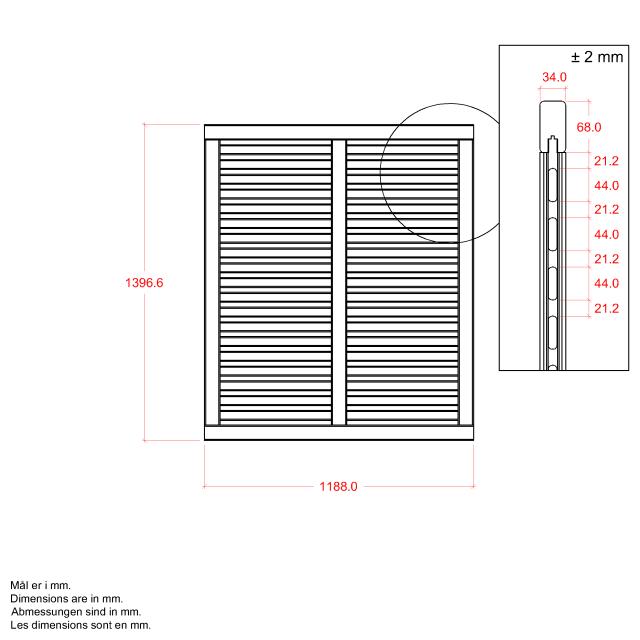Harmoni hegn - 120×140 cm - sort