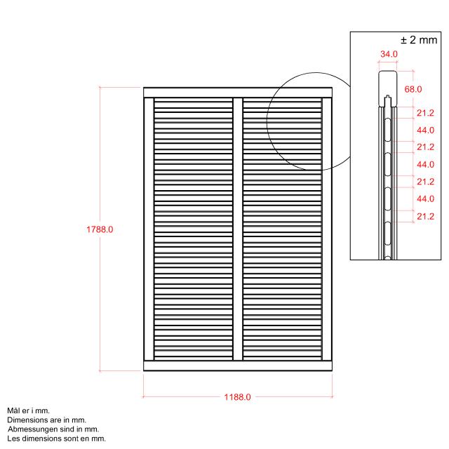 Harmoni hegn - 120×180 cm - grå