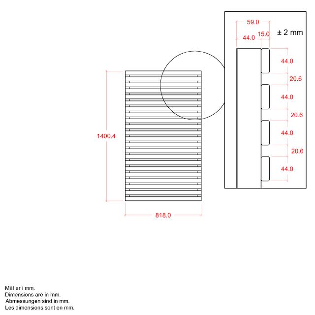 Tokyo hegn - 83×140 cm  - sort 
