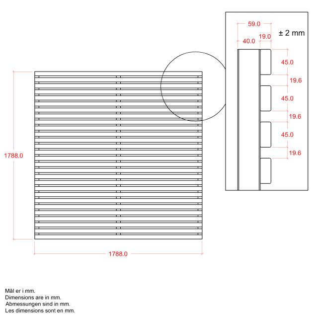Tokyo hegn - 180×180 cm - ThermoWood®