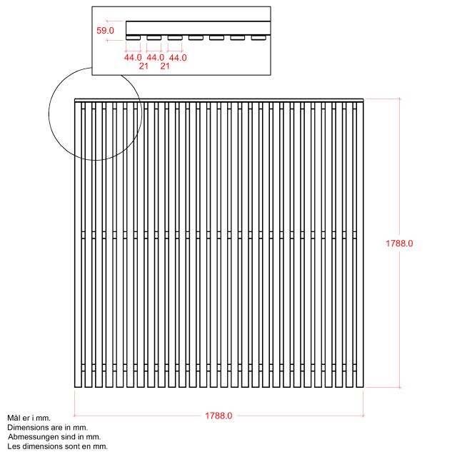 Sendai Zaun - 180×180 cm - Weiß