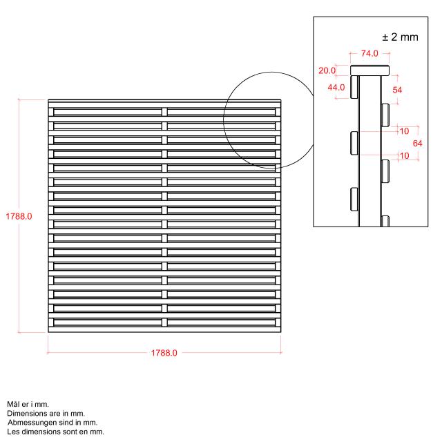 Osaka Zaun - 180×180 cm - Weiß
