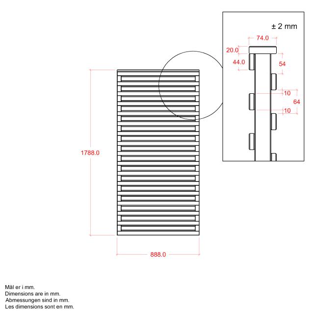 Osaka hegn - 90×180 cm - sort