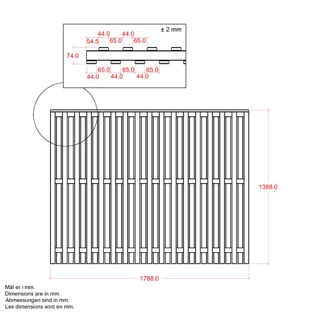 Nagano gjerde - 180×140 cm - svart