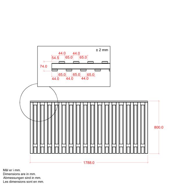 Nagano hegn - 180×80 cm - hvid
