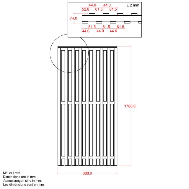 Nagano hegn - 90×180 cm - sort