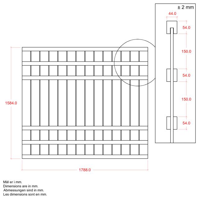 Rustik hegn - 180×158 cm