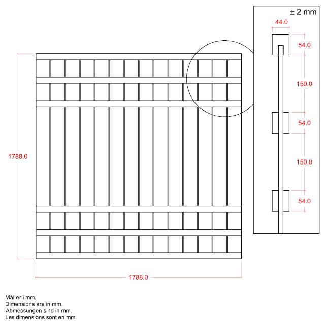 Rustik hegn - 180×180 cm