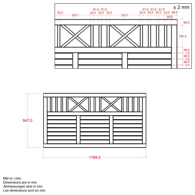 Nostalgi hegn - 180×95 cm - sort