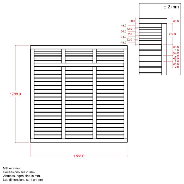 Decora hegn - 180×180 cm - sort