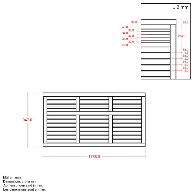 Decora hegn - 180×95 cm - sort