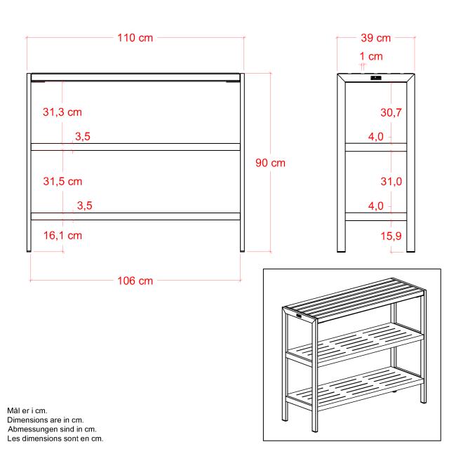 Trend plante/grillbord - 110 cm