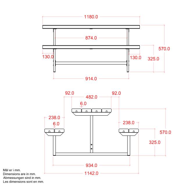 Basic Junior bord/benkesett - 118 cm - ThermoWood®