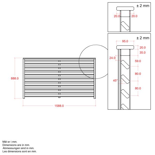 Kyoto hegn - 160×90 cm