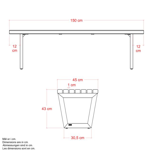 Siesta Living Sitzbank/Tisch - 150 cm