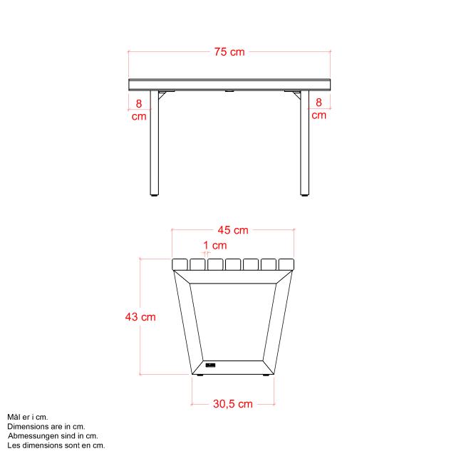 Siesta Living Hocker/Tisch - 75 cm