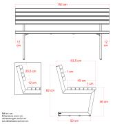 Relax bænk – 150 cm – ThermoWood® – 19670-4 DETAIL90062
