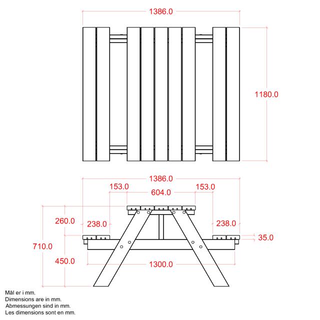 Bistro bord/bänkset - 118 cm - kampanjmodell