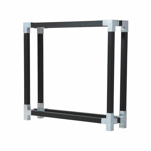 Cubic Kaminholzregal mit Prem0iumpfosten 50 x 188 x 206 cm schwarz farbgrundiert