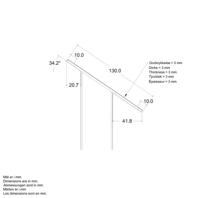 Stålstolpe m/fod inkl. bolte - til trappe gelænder - 4,5×4,5×87,1/80,4 cm