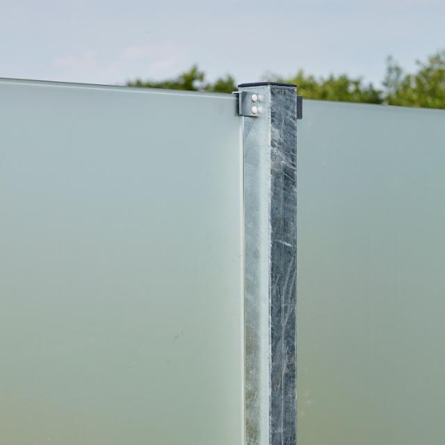 Futura WPC Zaun mit mattem Glas - 180x180 cm