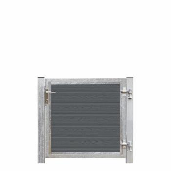 Artura WPC Einzeltor 115×95 cm rechts grauschwarze Pfosten