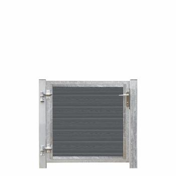 Artura WPC Einzeltor 115×95 cm links grauschwarze Pfosten